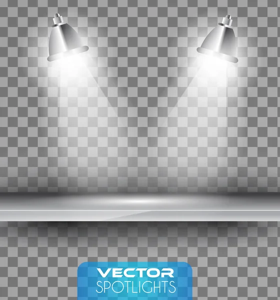 Farklı ışık kaynağına sahip spotlights sahnesi — Stok Vektör