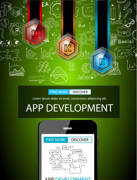 App ontwikkeling Infpgraphic Concept — Stockvector