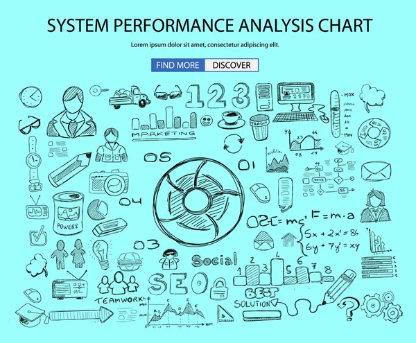 Analyse van de prestaties systeemconcept — Stockvector