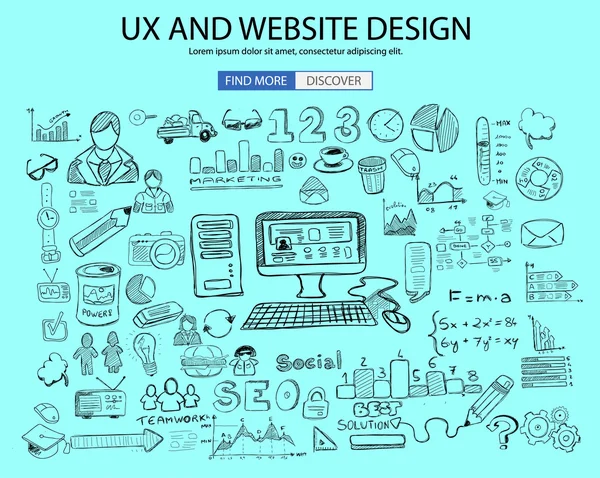 Koncepce designu webu UX — Stockový vektor