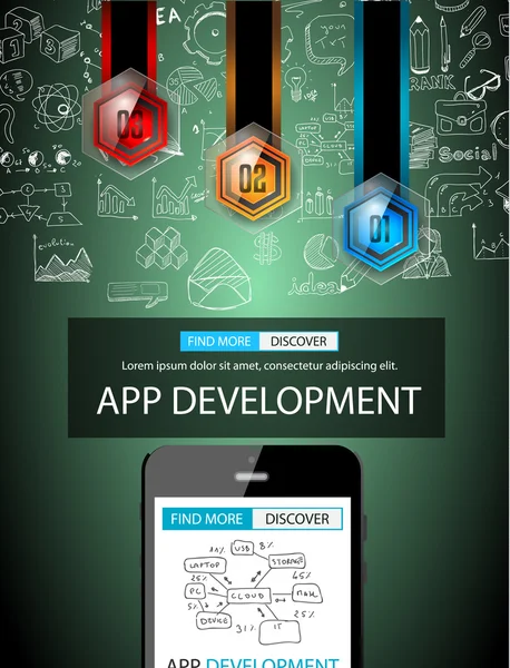 Έννοια του app ανάπτυξης Infpgraphic — Διανυσματικό Αρχείο