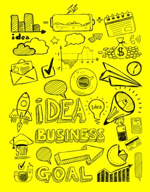 İş kroki kümesi doodles