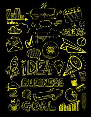 İş kroki kümesi doodles