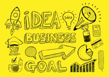 İş kroki kümesi doodles