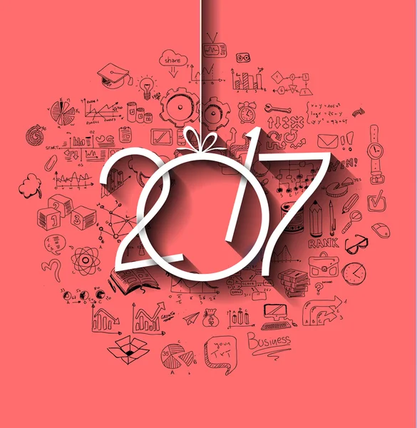 2017 New Year Infographic — Stock Vector