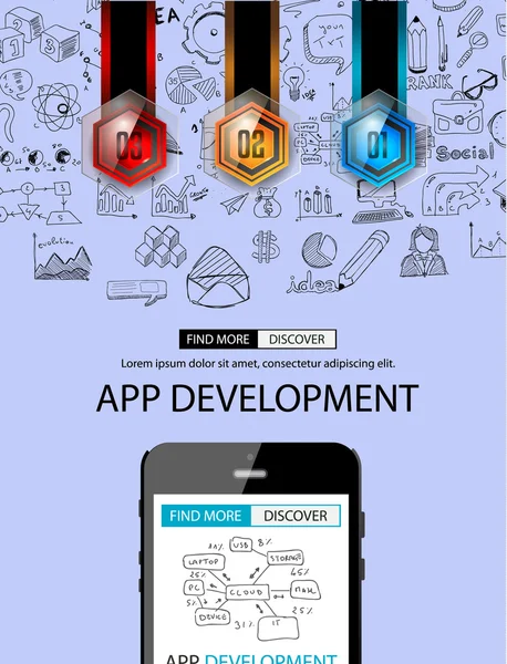 App ontwikkeling Infpgraphic — Stockvector