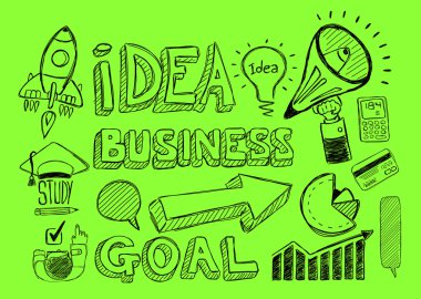 İş kroki kümesi doodles