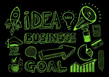 İş kroki kümesi doodles