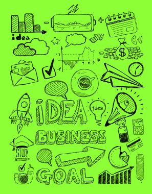 İş kroki kümesi doodles