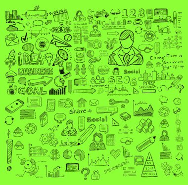 İş kroki kümesi doodles