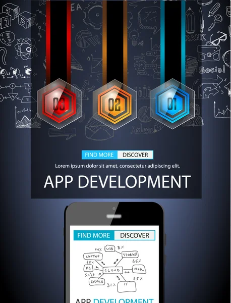 App Development Infpgraphic Concept — Stock Vector