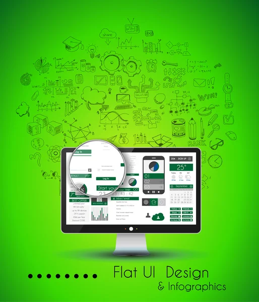 Solución e Idea de Negocios Antecedentes conceptuales — Vector de stock