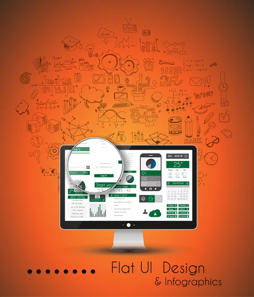 Solución e Idea de Negocios Antecedentes conceptuales — Vector de stock