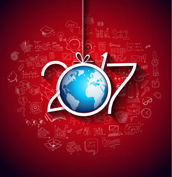 2017 yeni yıl Infographic — Stok Vektör
