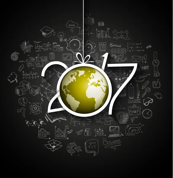 Infográfico de Ano Novo 2017 —  Vetores de Stock
