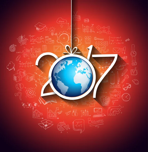 2017 New Year Infographic — Stock Vector