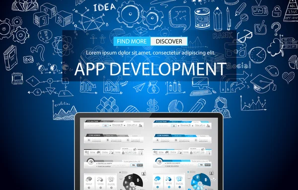 Concept de développement d'applications Contexte — Image vectorielle