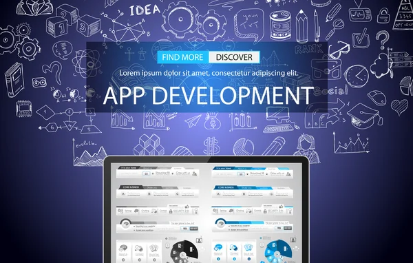 Concept de développement d'applications Contexte — Image vectorielle