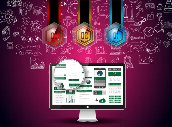 Plantilla de diseño de infografía limpia — Archivo Imágenes Vectoriales