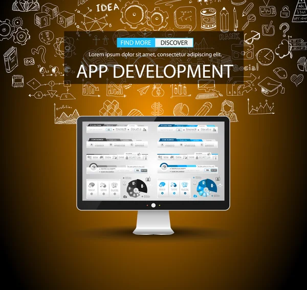 Concept de développement d'applications Contexte — Image vectorielle