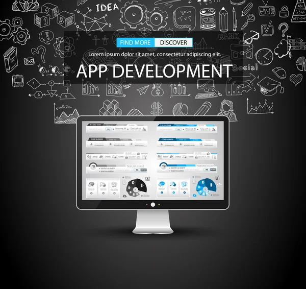 App fejlesztési koncepció háttér — Stock Vector