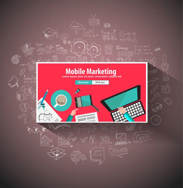 Mobiel marketingconcept — Stockvector