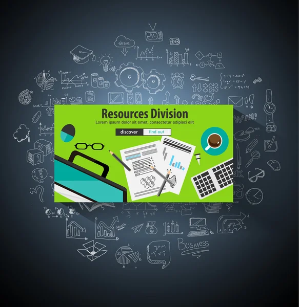 Concept de la Division des ressources commerciales — Image vectorielle