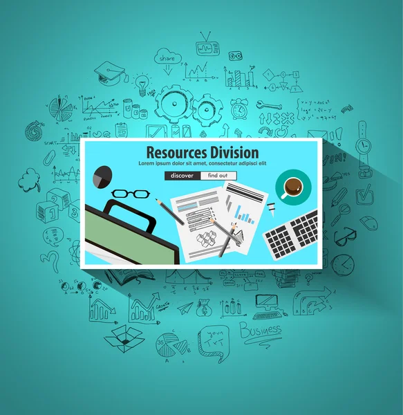 Concept de la Division des ressources commerciales — Image vectorielle