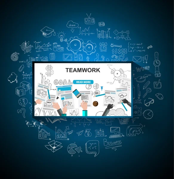 Concept d'entreprise de travail d'équipe — Image vectorielle