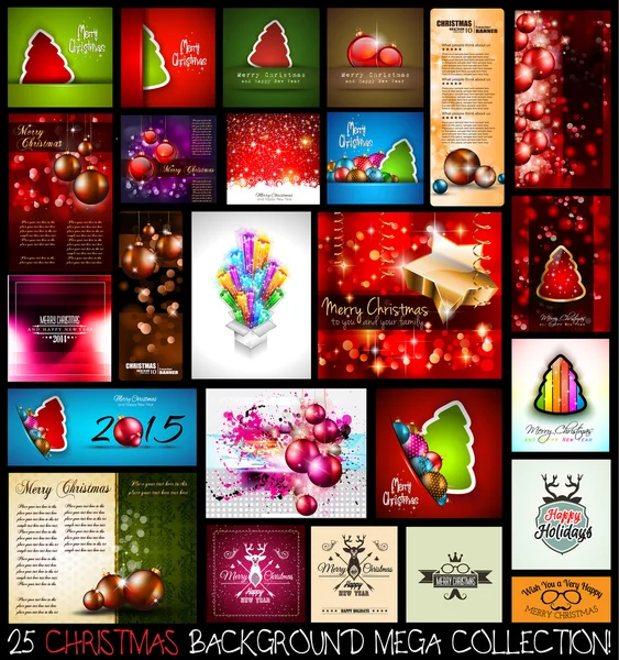 クリスマス背景コレクション セット — ストックベクタ