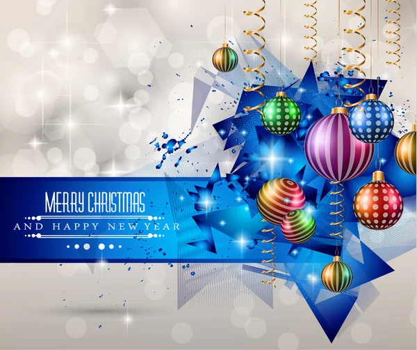 Merry Christmas Greeting Card — Stock Vector