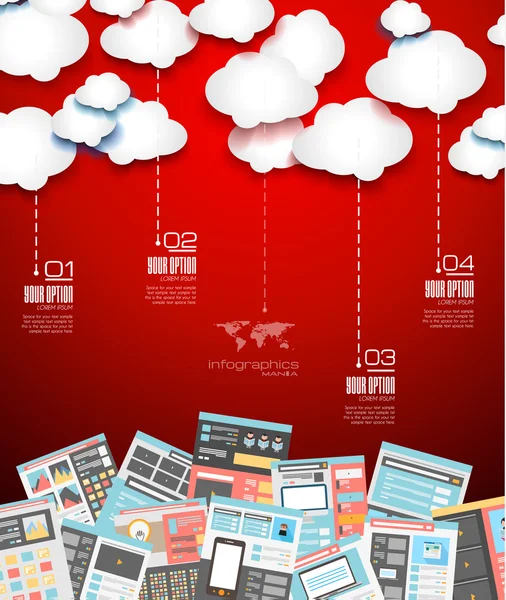 Fond technologique Ideal Cloud — Image vectorielle