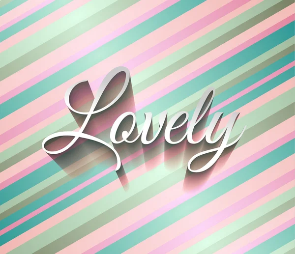 Inspirational Typo Text with Retro Style and shadows. "Lovely" — Stock Vector