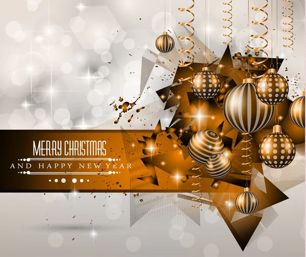 2015 New Year and Happy Christmas background — Stock Vector