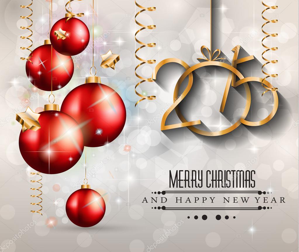 2015 New Year and Happy Christmas background for your flyers