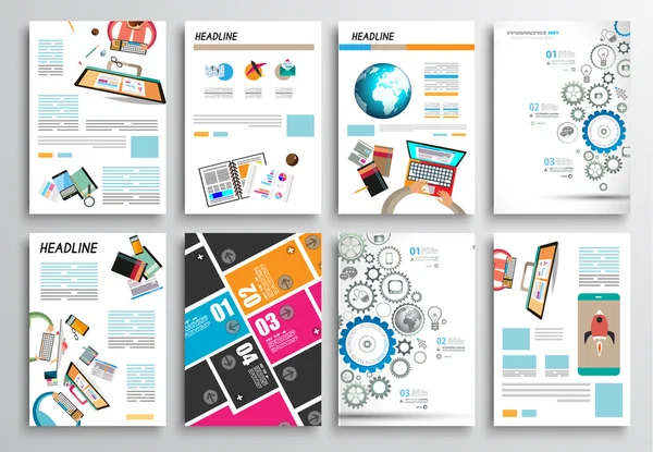 Uppsättning av Flyer Design, Web Templates — Stock vektor