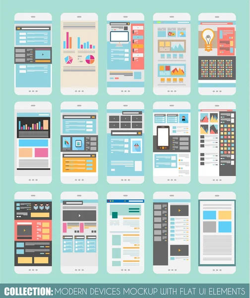 Set von Touchscreen-Attrappen — Stockvektor