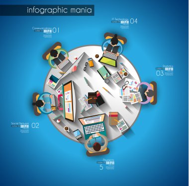 Infographic takım çalışması ve brainsotrming