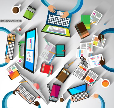 Infographic takım çalışması ve brainsotrming