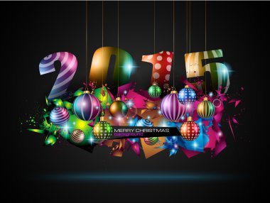 Yeni yıl ve mutlu Noeller arka plan