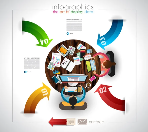 Plantilla de infografía con iconos de interfaz de usuario plana — Vector de stock
