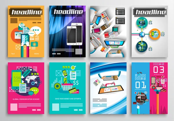 Uppsättning av Flyer Design, Web Templates — Stock vektor