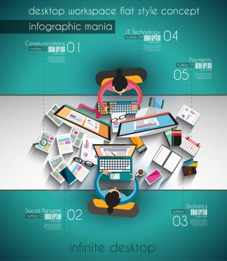 Infographic şablonu düz UI simgeleri ile