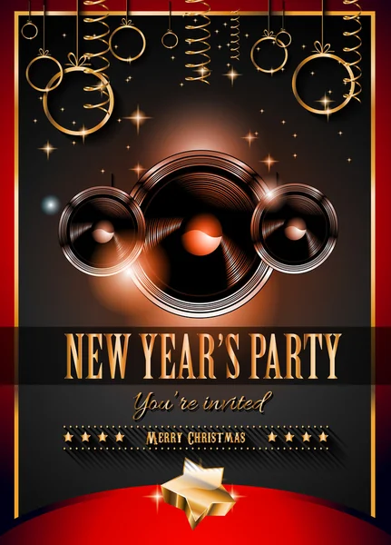 New Year's Party Flyer ontwerp — Stockvector