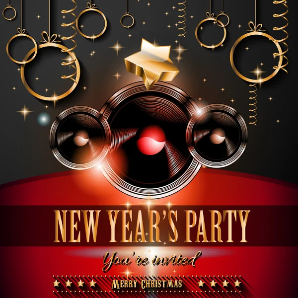 New Year's Party Flyer ontwerp — Stockvector