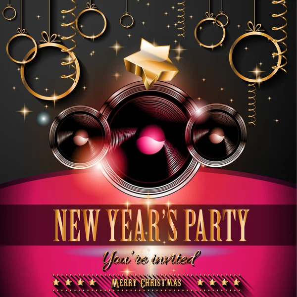 New Year's Party Flyer ontwerp — Stockvector