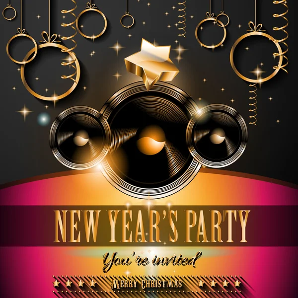 New Year's Party Flyer ontwerp — Stockvector