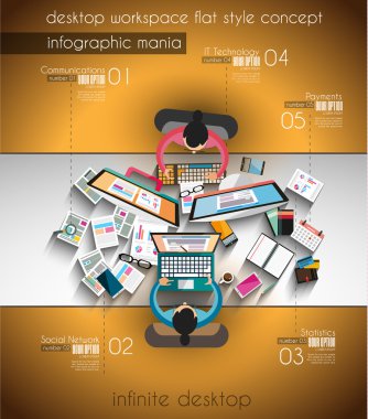 Infographic teamwork with Flat style