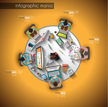 Infographic teamwork with Flat style