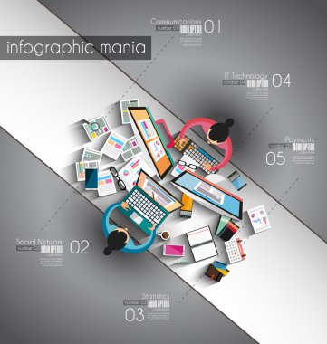 Infographic teamwork with Flat style